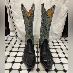 Tony Lama Tan and Green Leather Boots